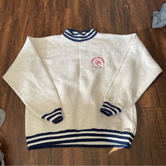Other - Vintage 70s gray and navy blue Cornell university ringer sweatshirt